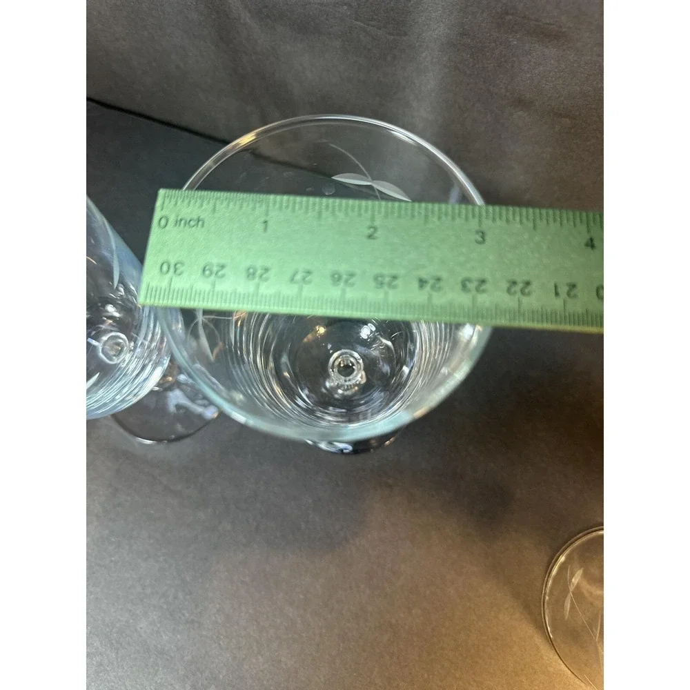 4 - VTG Libbey StemWare Goblets Etched Cut Hand Blown 1950's Footed Beverage